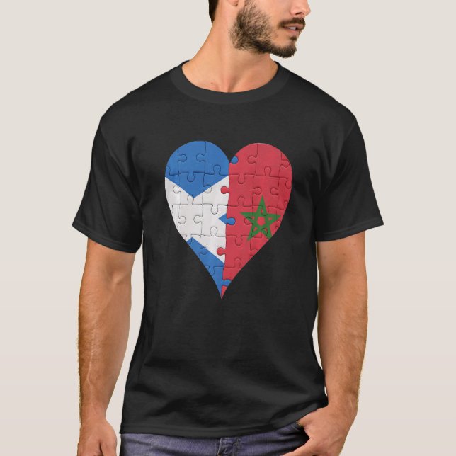Camiseta Scottish Marroquino Flag Heart (Frente)