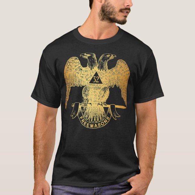 Camiseta Scottish Rite Eagle 32º Grau - Freemason Gifts  (Frente)