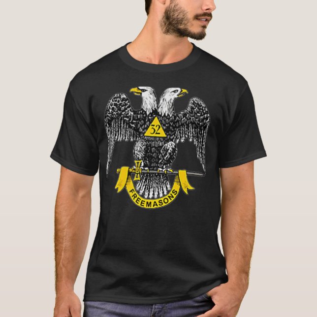 Camiseta Scottish Rite Eagle 32nd Degree - Freemason Gifts  (Frente)