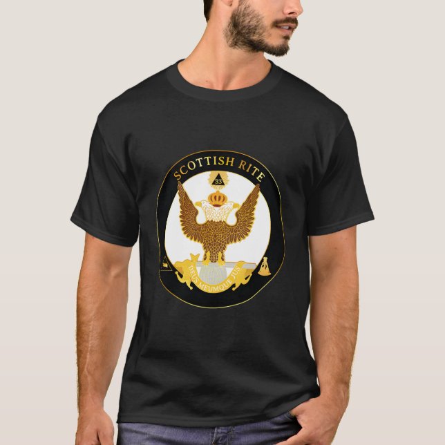 Camiseta Scottish Rite Mason 33Rd Wings Up 33 Masonic Valle (Frente)