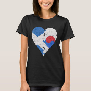 Camiseta Scottish South Korea Flag Heart