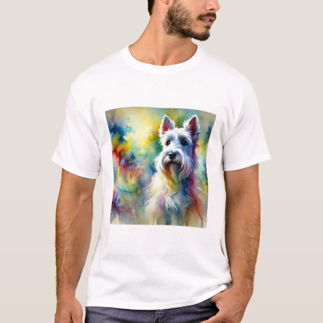 Camiseta Scottish Terrier 300824AREF102 - Watercolor (Frente)