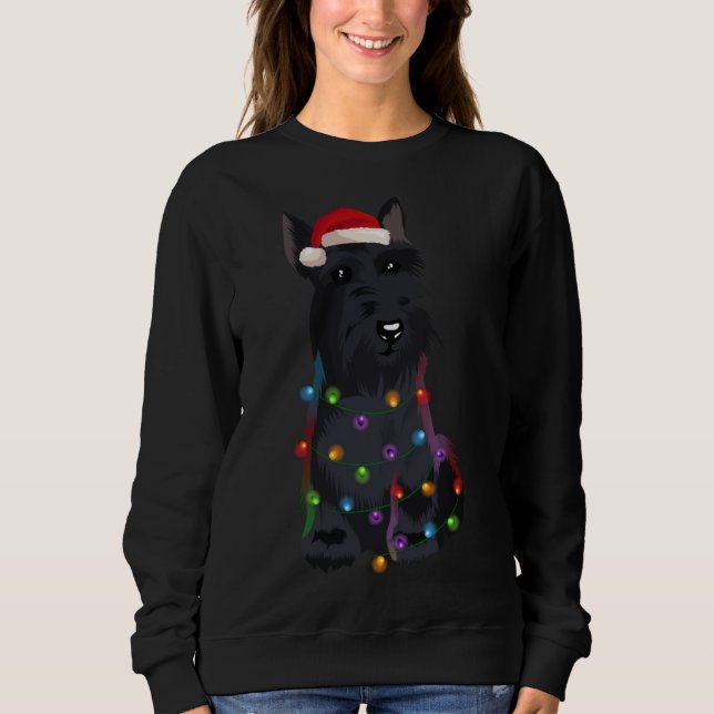 Camiseta Scottish Terrier Christmas Lights Xmas Dog Lover (Frente)