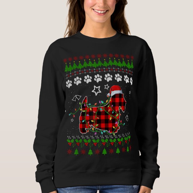 Camiseta Scottish Terrier Dog Funny Xmas Ugly Sweater Chris (Frente)