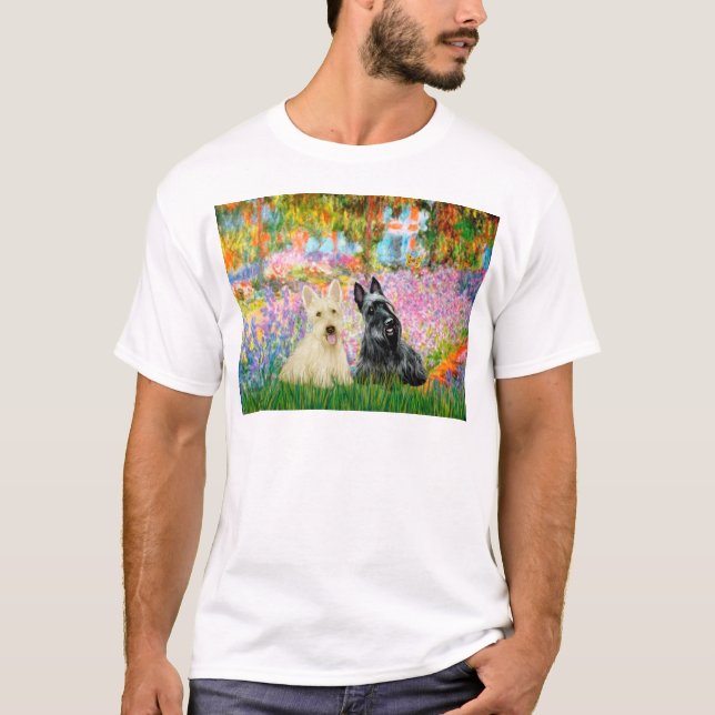 Camiseta Scottish Terrier (dois W) - Jardim (Frente)