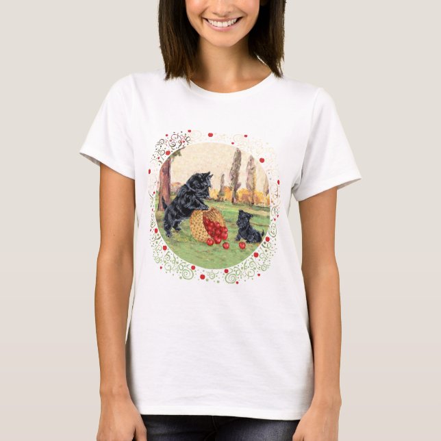 Camiseta Scottish Terrier Fall Seasonal Design (Frente)