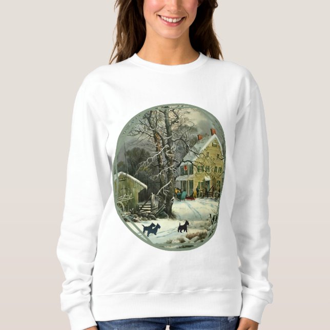 Camiseta Scottish Terrier Old Fashiated Winter (Frente)