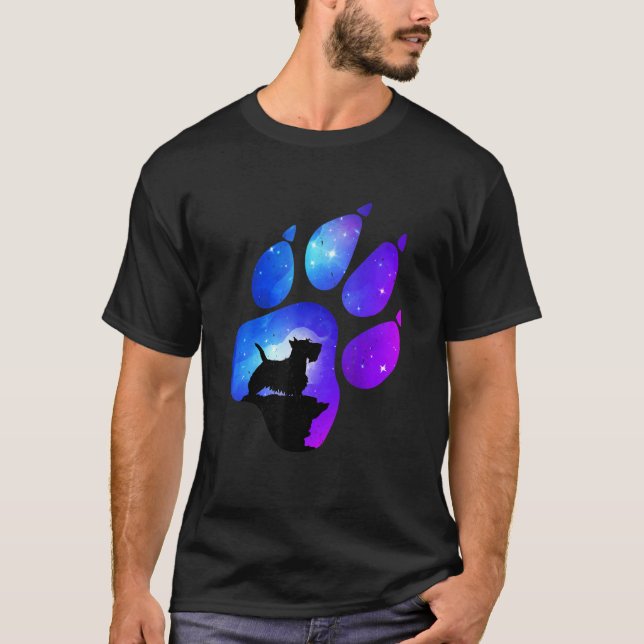 Camiseta Scottish Terrier Paw Dog Mãe Pai (Frente)