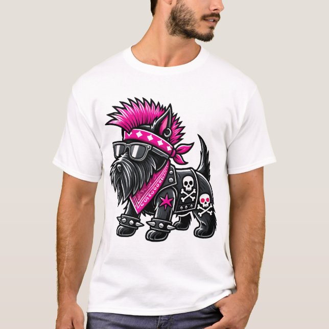 Camiseta Scottish Terrier Punk Music (Frente)