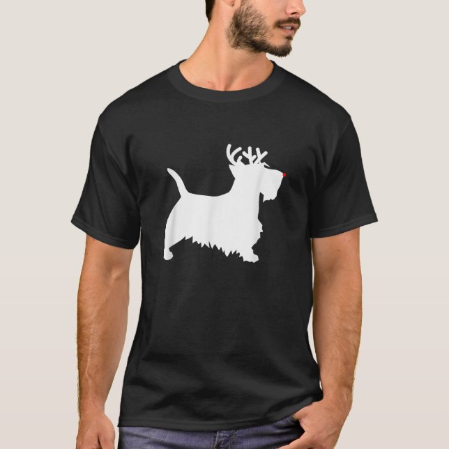 Camiseta Scottish Terrier Reindeer Christmas Dog Scottie  (Frente)