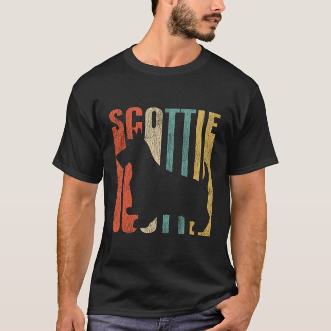 Camiseta Scottish Terrier Retro 1970'S Dog Scottie Cracking (Frente)