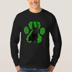 Camiseta Scottish Terrier Shamrock Paw C Dia de São Patríci