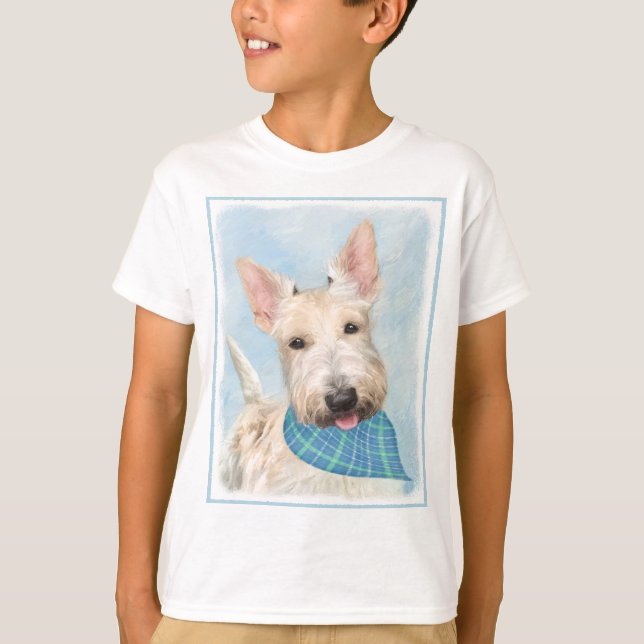 Camiseta Scottish Terrier Wheaten Dog Painting (Frente)