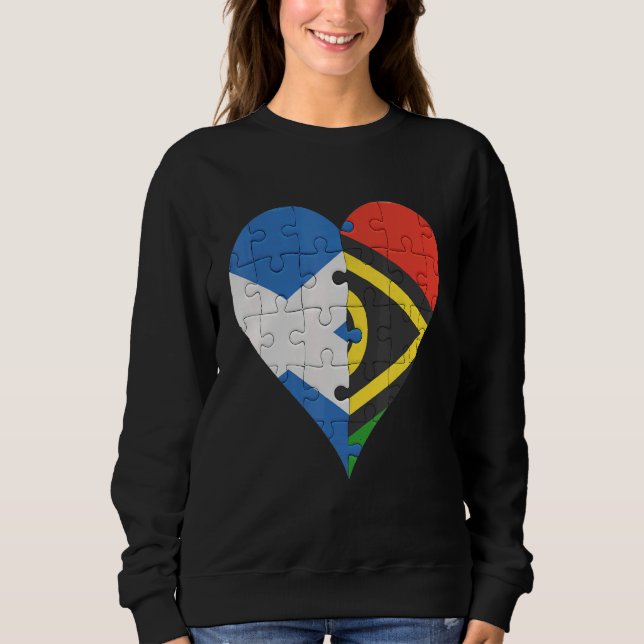 Camiseta Scottish Vanuatuan Flag Heart (Frente)
