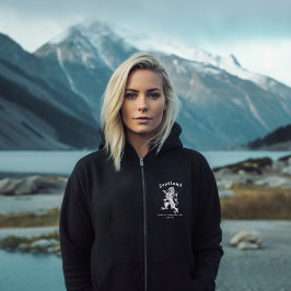 Camiseta Scottish Zip Hoodie, Rampant Lion, Scottish Gifts