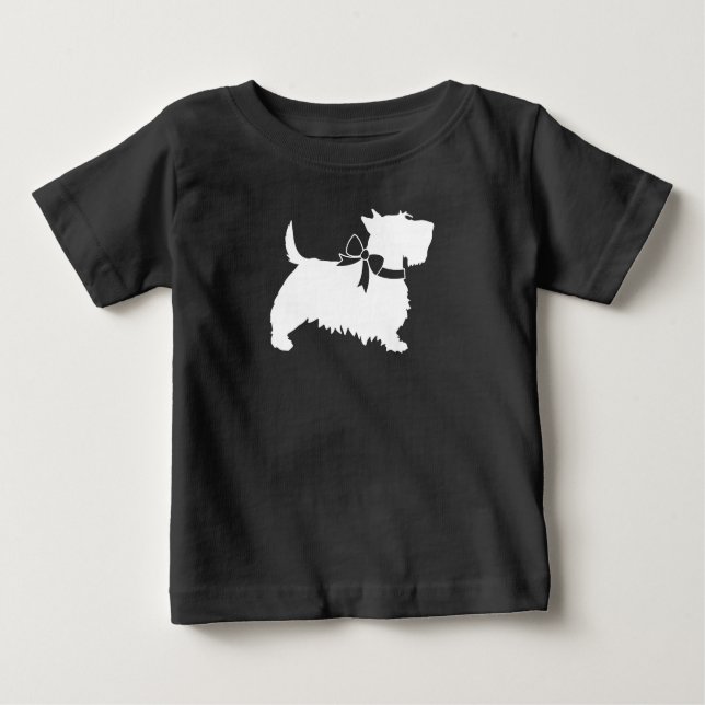 Camiseta Scotty Dog Chá de fraldas Puppy Scottish Terrier C (Frente)