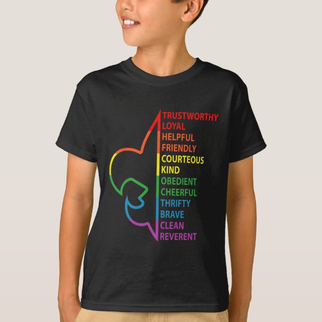 Camiseta Scouting Law Scouting Camping Rainbow Colorful  (Frente)