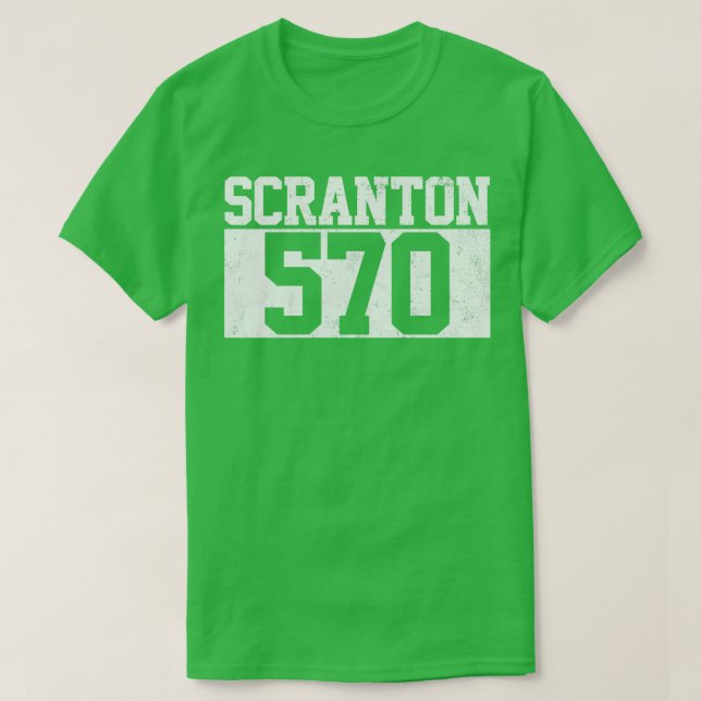 Camiseta Scranton 570 Area Code Vintage (Frente do Design)