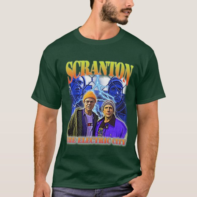 Camiseta Scrantonhe Cidade Elétrica retrô (Frente)