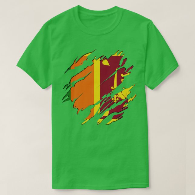 Camiseta Scratch de Sinalizador do Sri Lanka (Frente do Design)