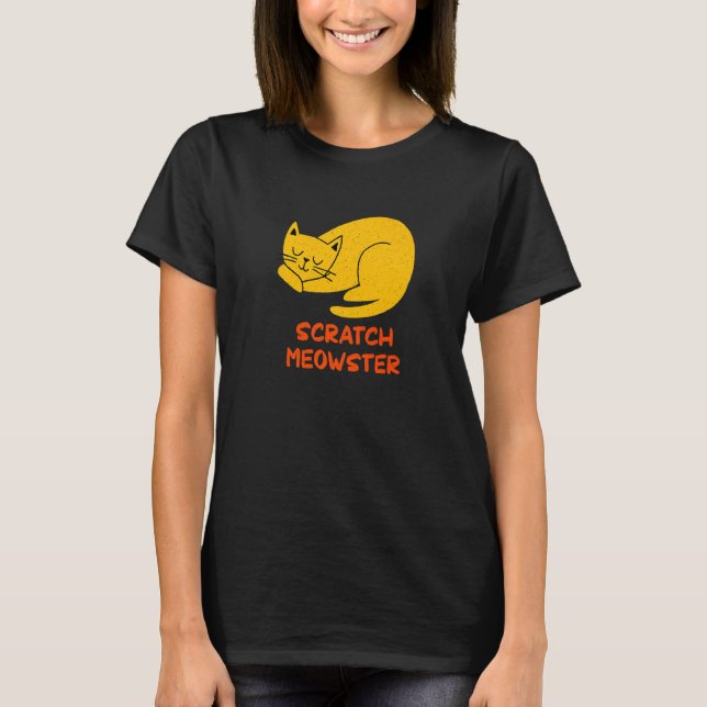 Camiseta Scratch Meowster Cat Humor Kitten Piada Cat Mãe (Frente)