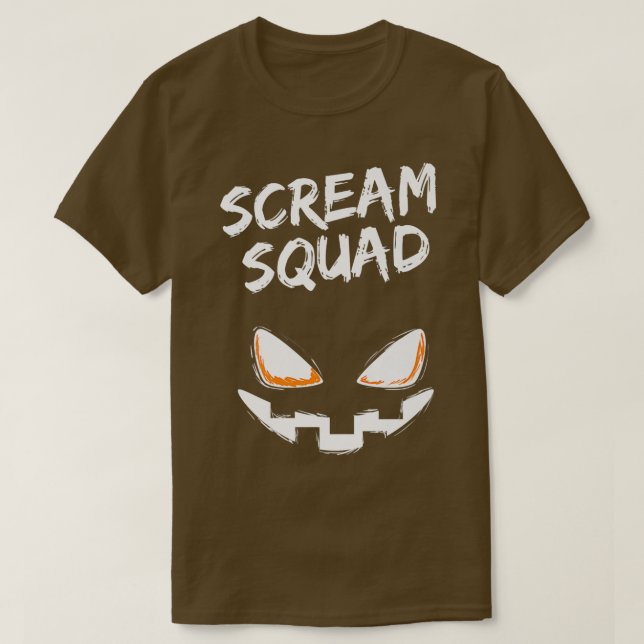 Camiseta Scream Squad Group Halloween Fun Group Costume 734 (Frente do Design)