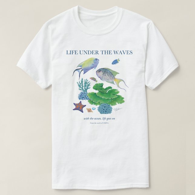 Camiseta Scribbled Angelfish and More | Ocean Life (Frente do Design)