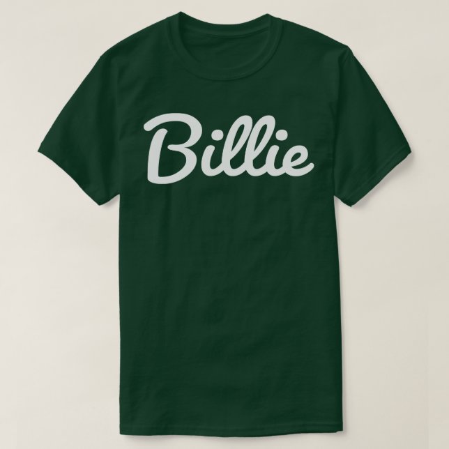 Camiseta Script Cursivo Branco da Tipografia Billie (Frente do Design)