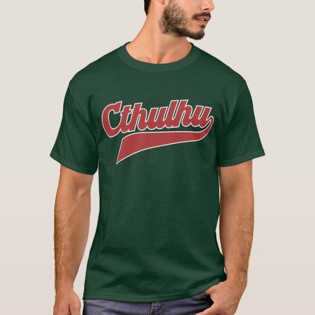 Camiseta Script da Liga Cthulhu - Letra Vintage Eldritch (Frente)