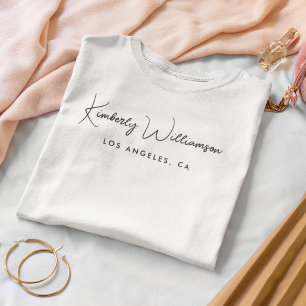 Camiseta Script de Assinatura de Negócio Chic Branco