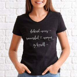 Camiseta Script de Caligrafia de Cotação de Mulher com Êxit