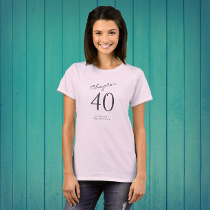 Camiseta Script de Cinza de aniversário de 40 anos