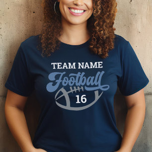Camiseta Script de Time de Futebol Personalizado Azul Marin