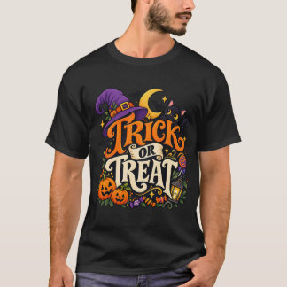 Camiseta Script de Truque ou Travessura Vintage para Camise