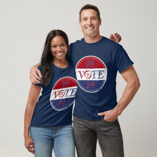 Camiseta Script de VOTO Vermelho e Azul 2024