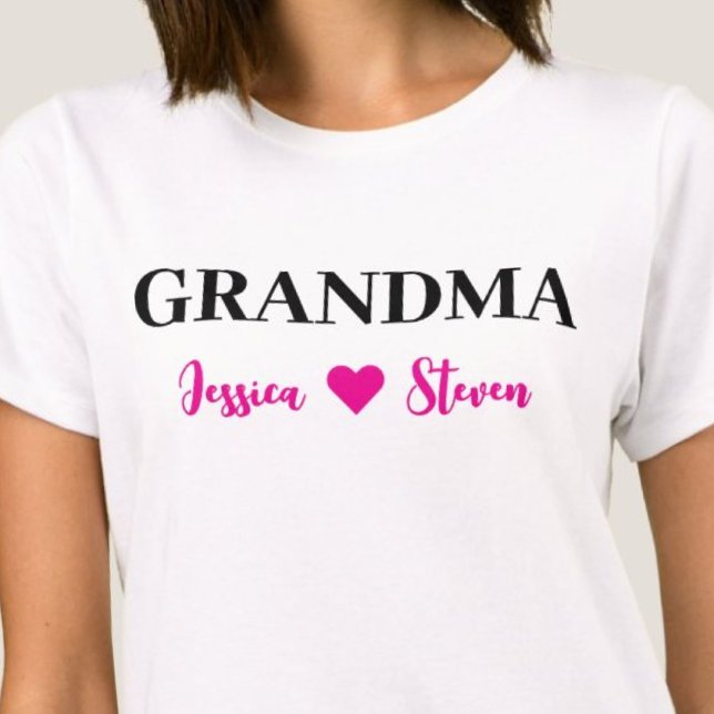 Camiseta Script de vovó personalizado (Personalized Grandma Script T-Shirt)