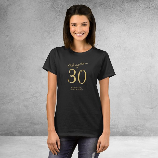 Camiseta Script Dourado de Partido aniversário de 30 anos (Criador carregado)