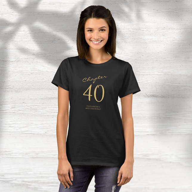 Camiseta Script Dourado de Partido aniversário de 40 anos (Criador carregado)