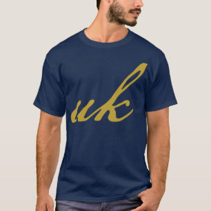 Camiseta Script Dourado de Tipografia do Reino Unido
