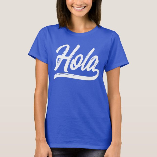 Camiseta Script Hola (Branco) (Frente)