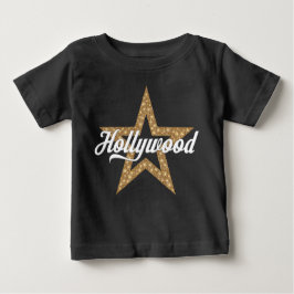 Camiseta Script Hollywood com Star (Tipo Branco) Baby T-Shi