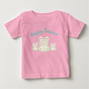 Camiseta script personalizado de coelhos pastel fofinos do 