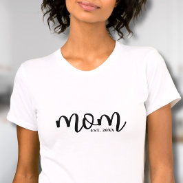 Camiseta Script Preto Estabelecido Mãe