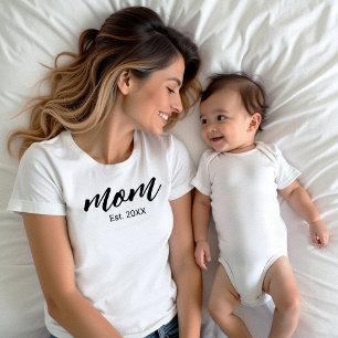 Camiseta Script Preto Estabelecido Mãe
