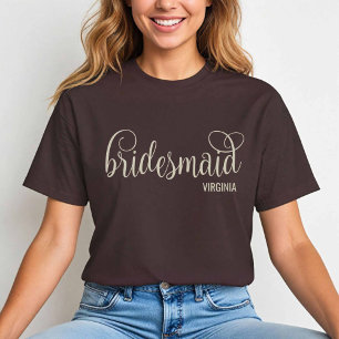 Camiseta Script Retroativo Natural na Espresso Brown Brides