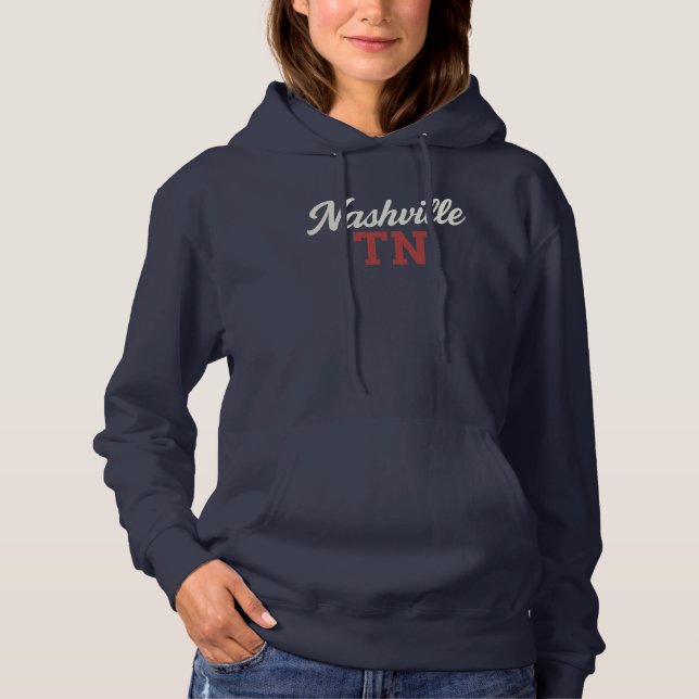 Camiseta Script TN de Nashville e Design de Blocos (Frente)