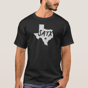 Camiseta Script W Satx San Antonio Tx Em Tx Silhoue