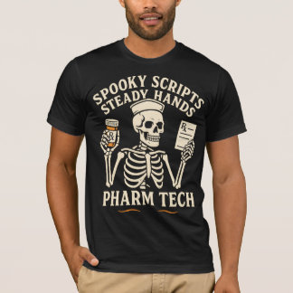 Camiseta Scripts Spooky, Mãos Estacionárias — Esqueleto De