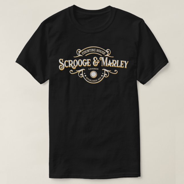 Camiseta Scrooge e Marley Counting House Christmas Ebenez (Frente do Design)