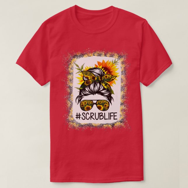 Camiseta Scrub Life Bleached s Sunflower ScrubLif (Frente do Design)